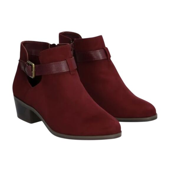Market & Spruce Burgundy Ankle Boots - Picture 1 of 9